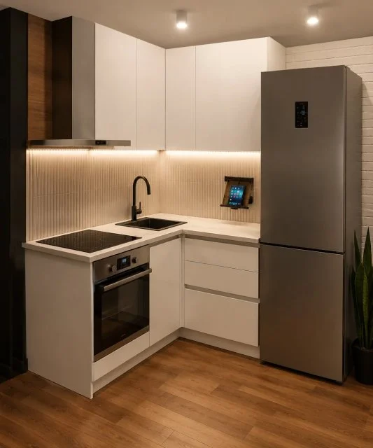 Гарнитур кухонный Natural Home Clean "Бостон", угловой, 160 см x 120 см x 51,2 см, цвет Белый